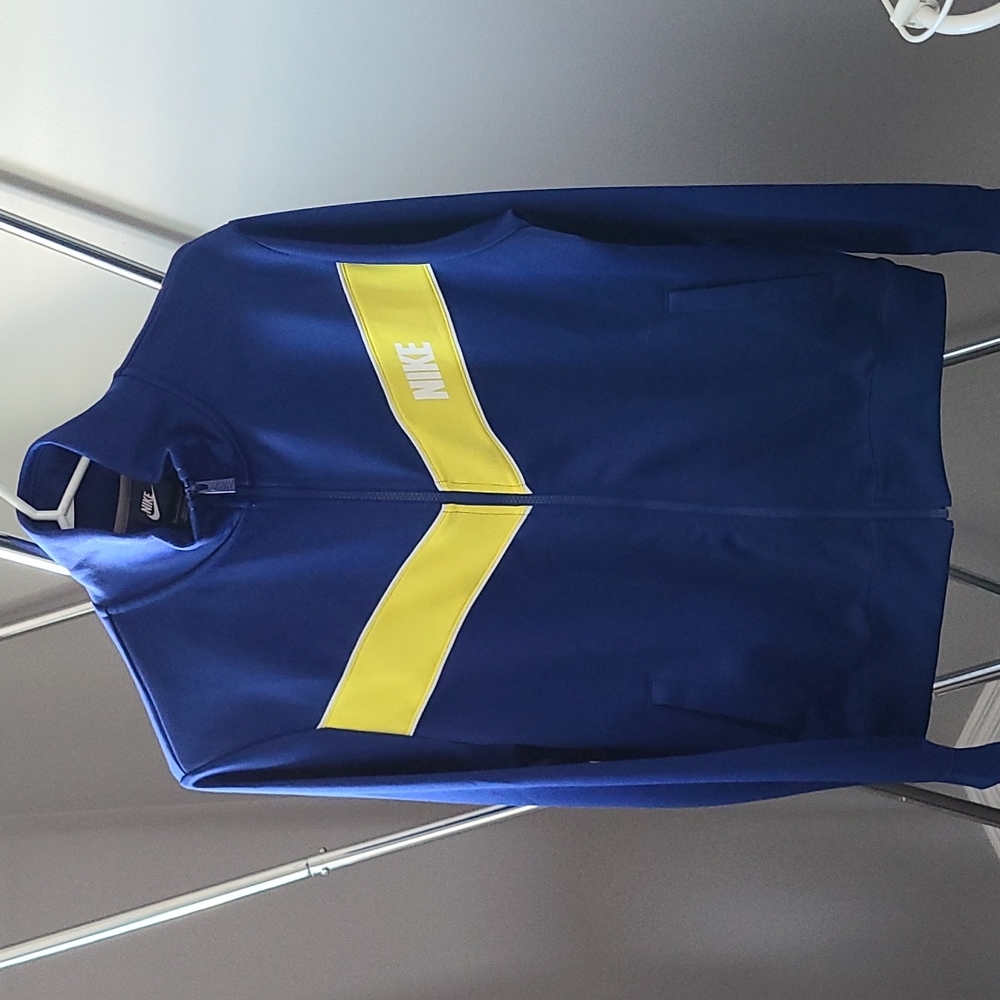 Mens Nike Blue Yellow vintage retro zip up sweater size medium